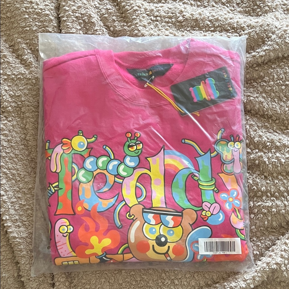 Teddy Fresh Pink Graphic Crewneck Sweater